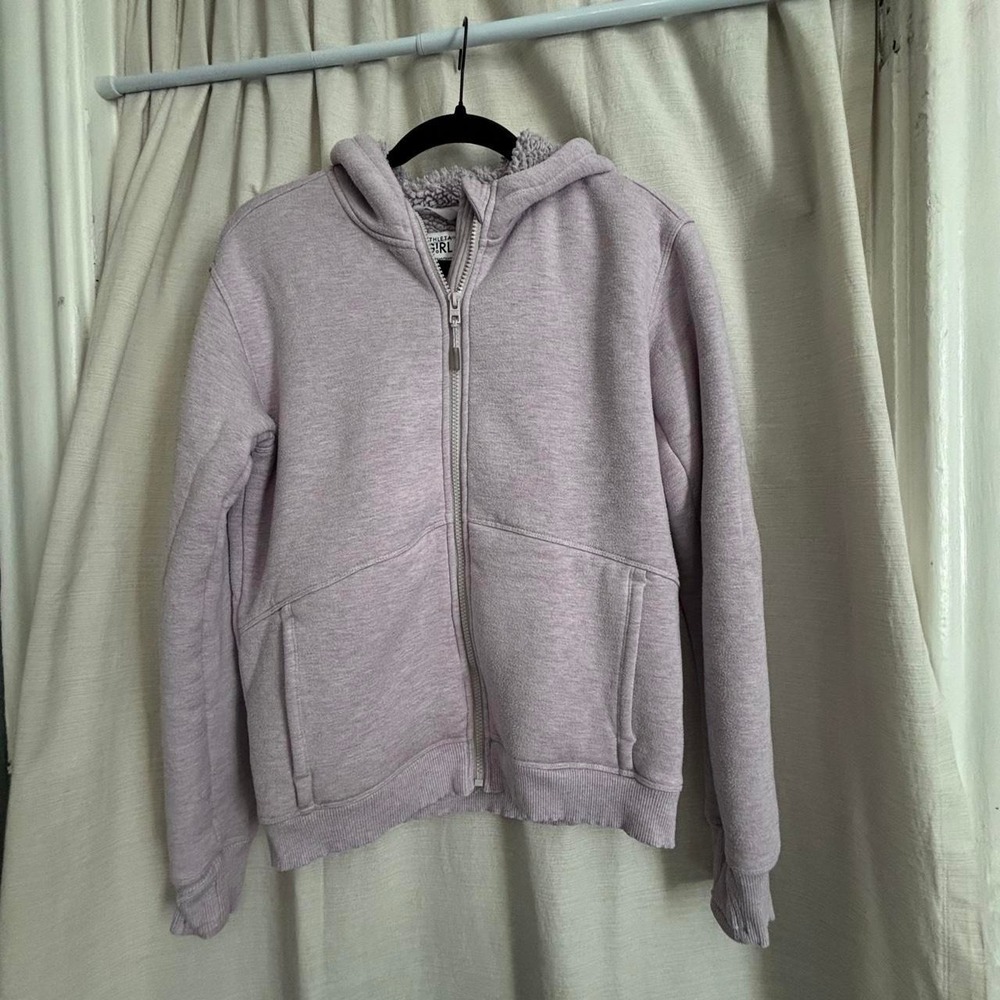 Athleta Girl lavender zip up jacket, GiRLS XXL, WOMEN'S XS - Picture 2 of 8